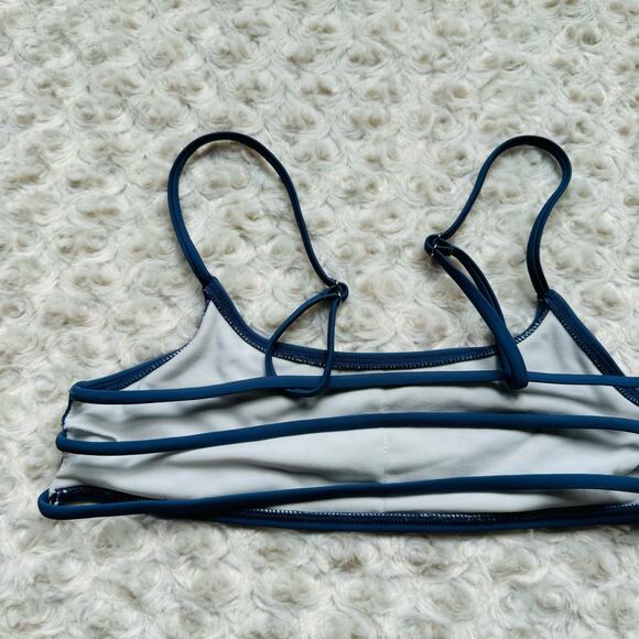 Blue Strappy Adjustable 2 piece High Cut Bikini Swimwear Bathing Suit Size Small - Picture 4 of 5